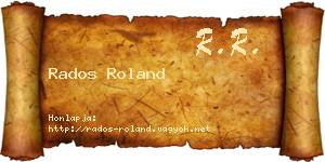 Rados Roland névjegykártya
